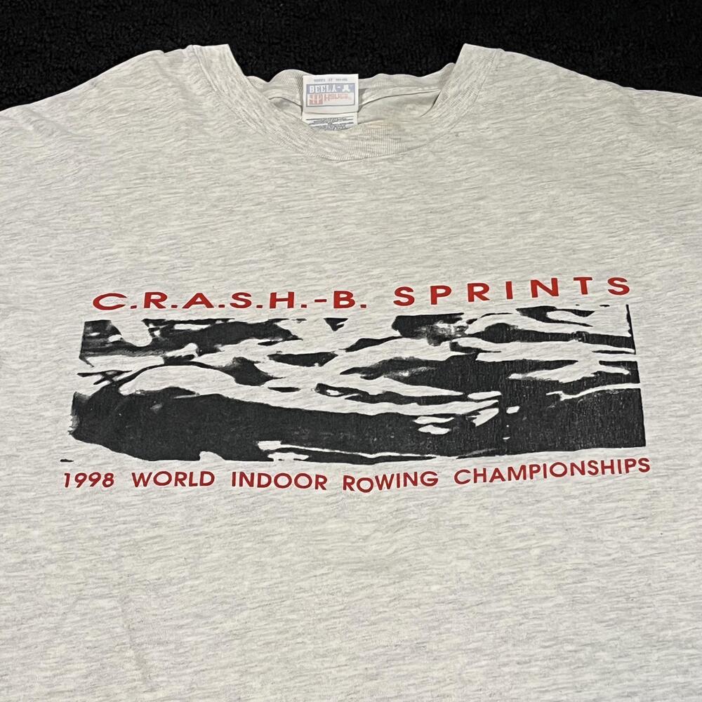 Vintage C.R.A.S.H.-B. Sprints Shirt Mens XL Gray 1998 Rowing Championships 90s